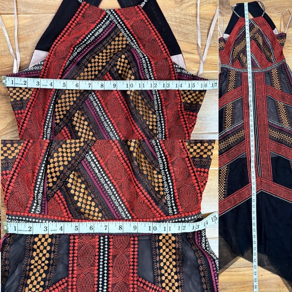 BCBGMAXAZRIA Embroidered Handkerchief
Tulle Formal Lace Maxi Dress Valentine 0 - Picture 13 of 13